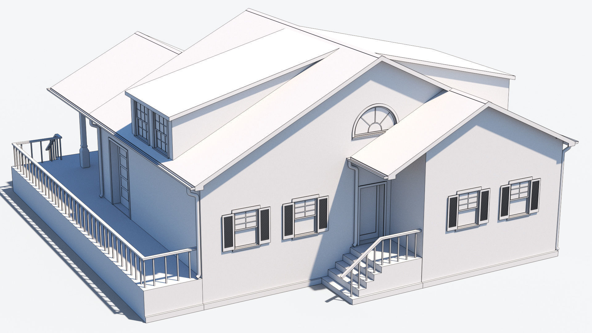Residential House 5 Low-poly 3D model_16