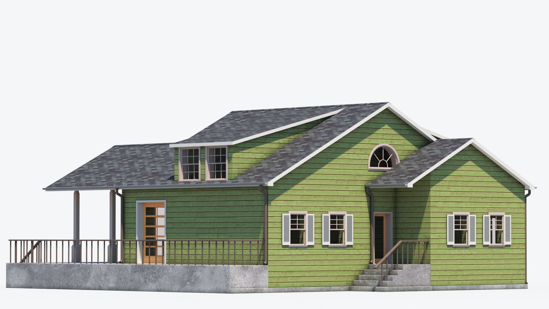 Residential House 5 Low-poly 3D model_6