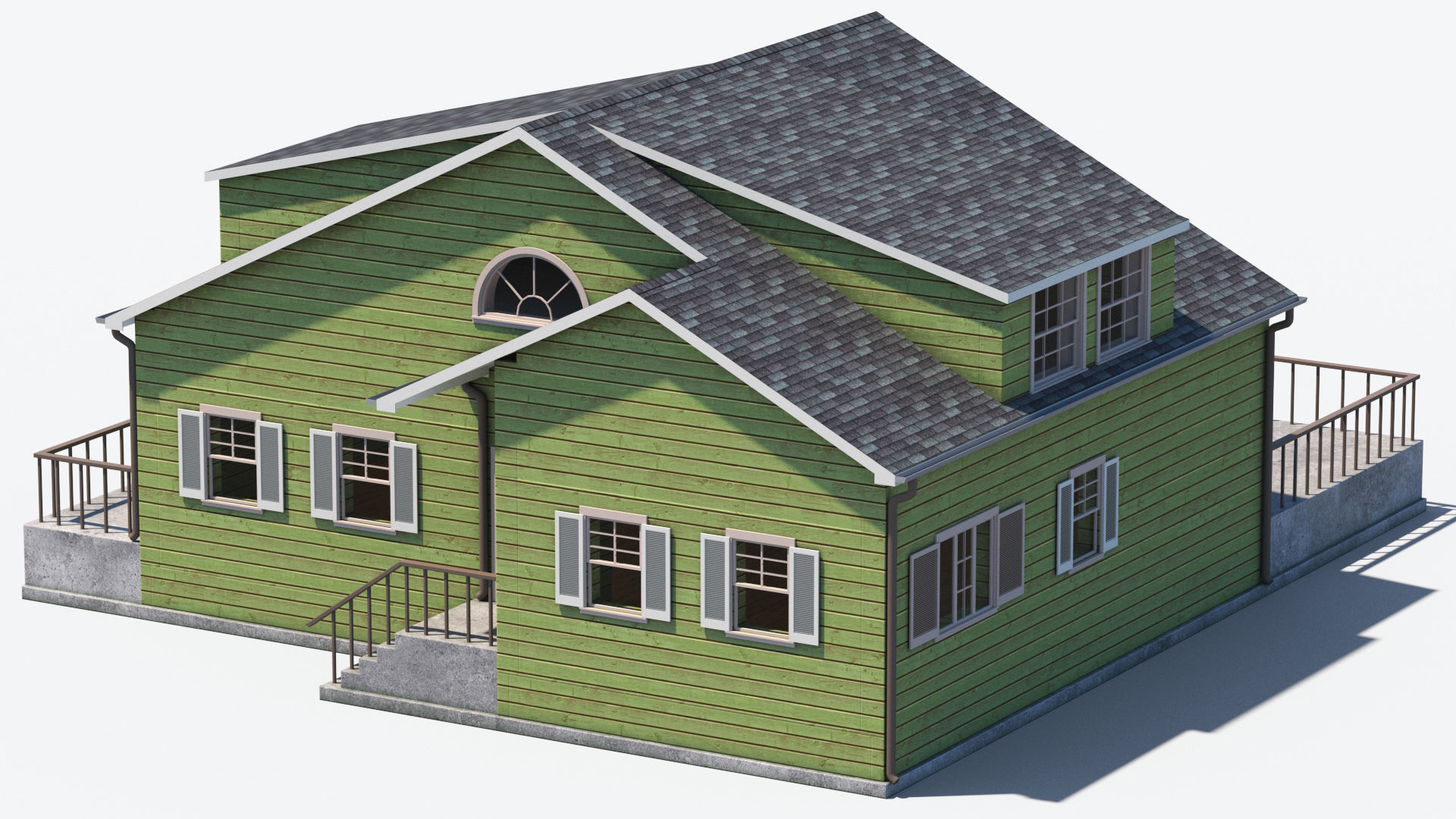 Residential House 5 Low-poly 3D model_2