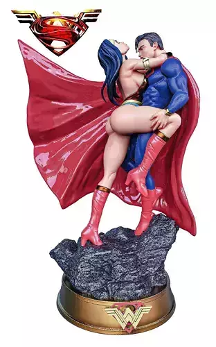 Superman And Wonder Woman 3D print model