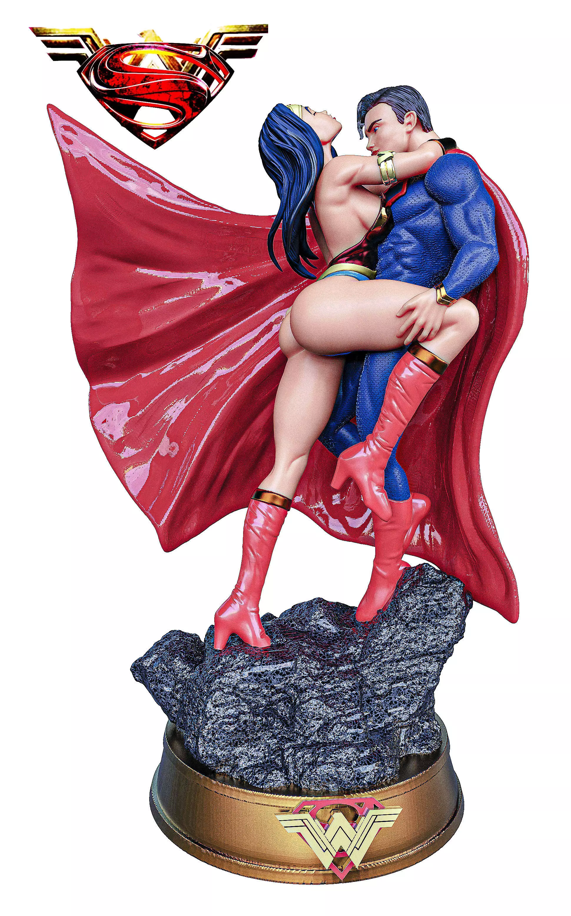 Superman And Wonder Woman 3D print model_0