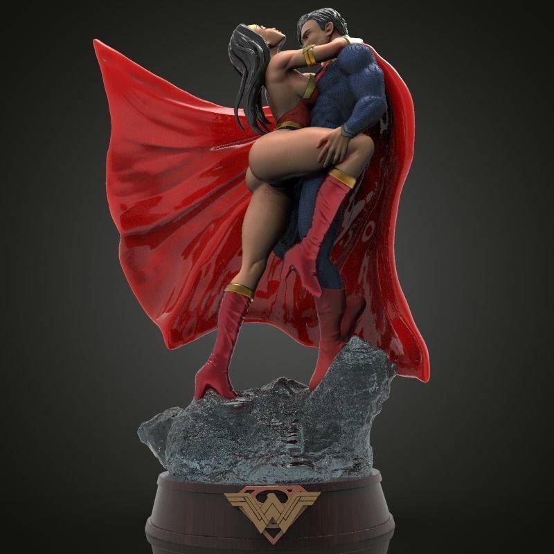Superman And Wonder Woman 3D print model_1