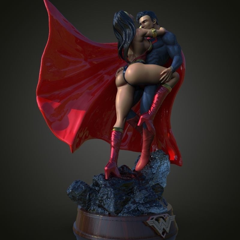 Superman And Wonder Woman 3D print model_5