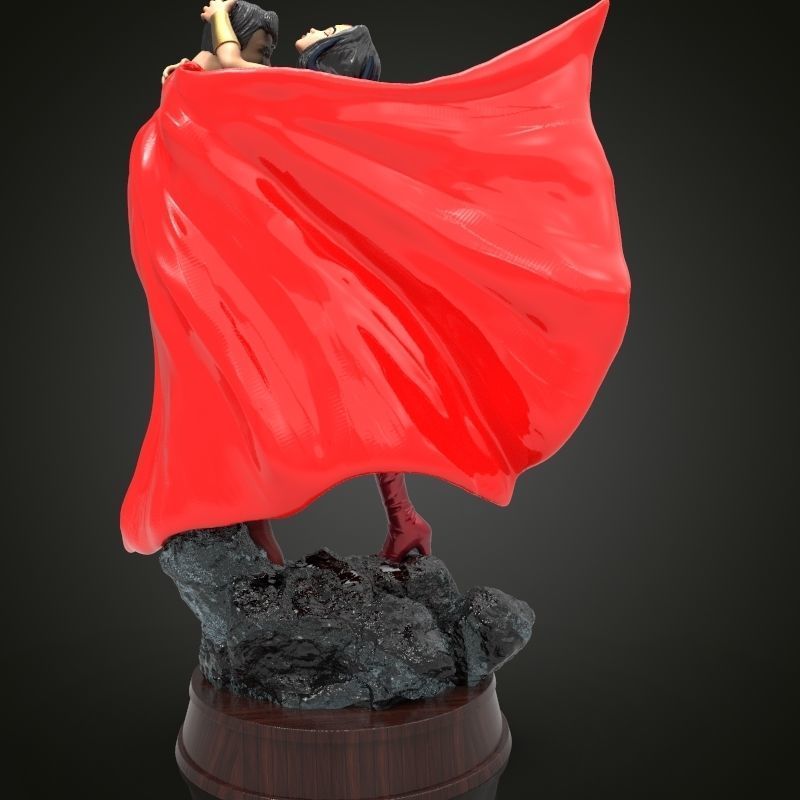 Superman And Wonder Woman 3D print model_3
