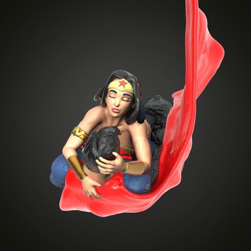 Superman And Wonder Woman 3D print model_4