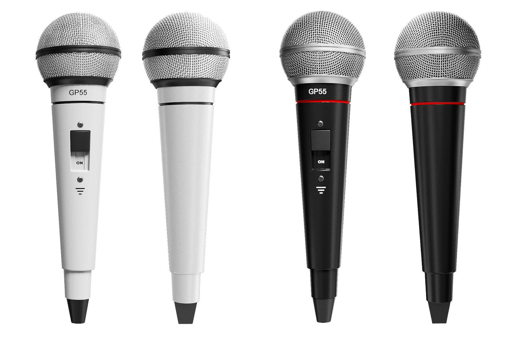 Microphone with Stand Low-poly 3D model_5