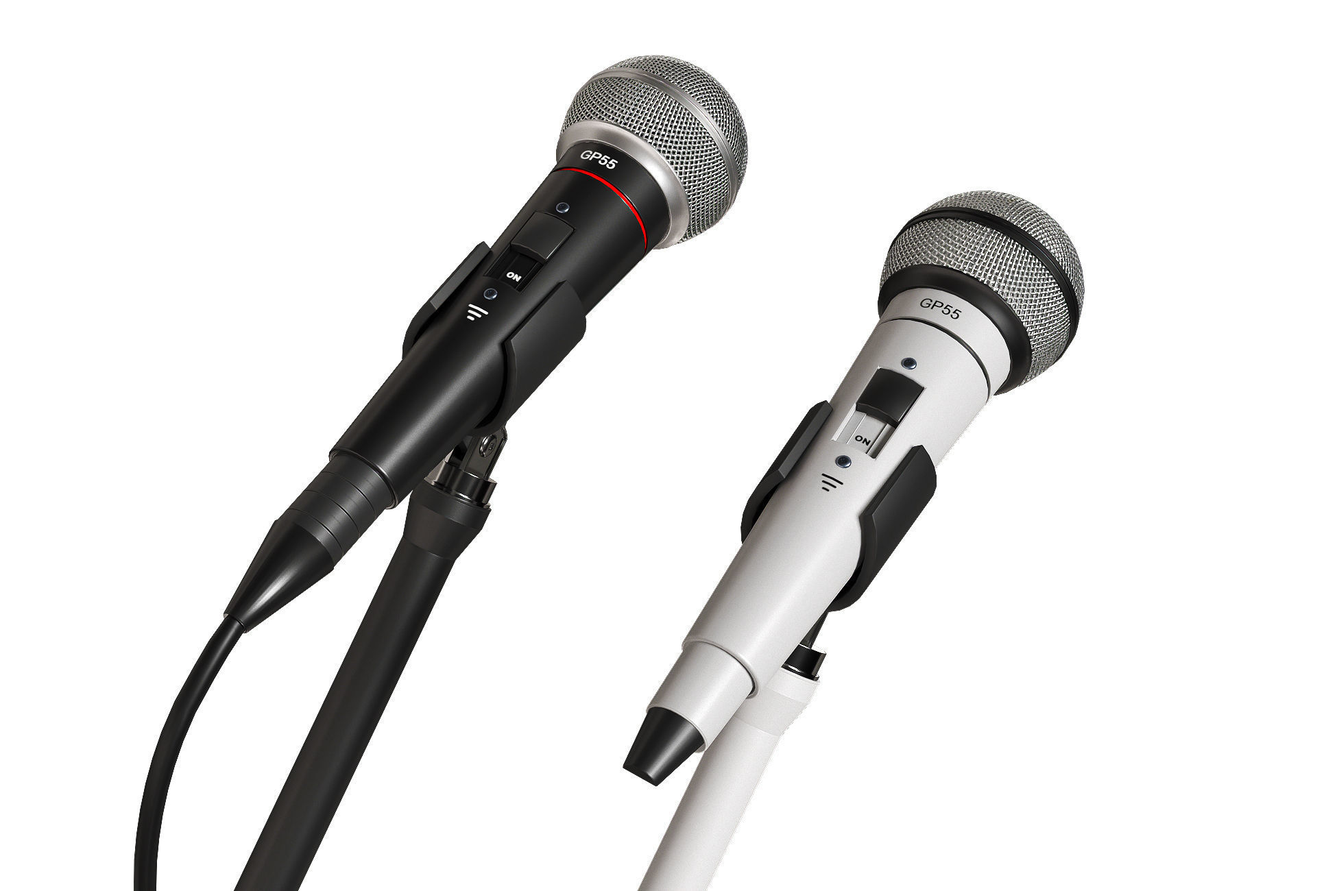 Microphone with Stand Low-poly 3D model_6