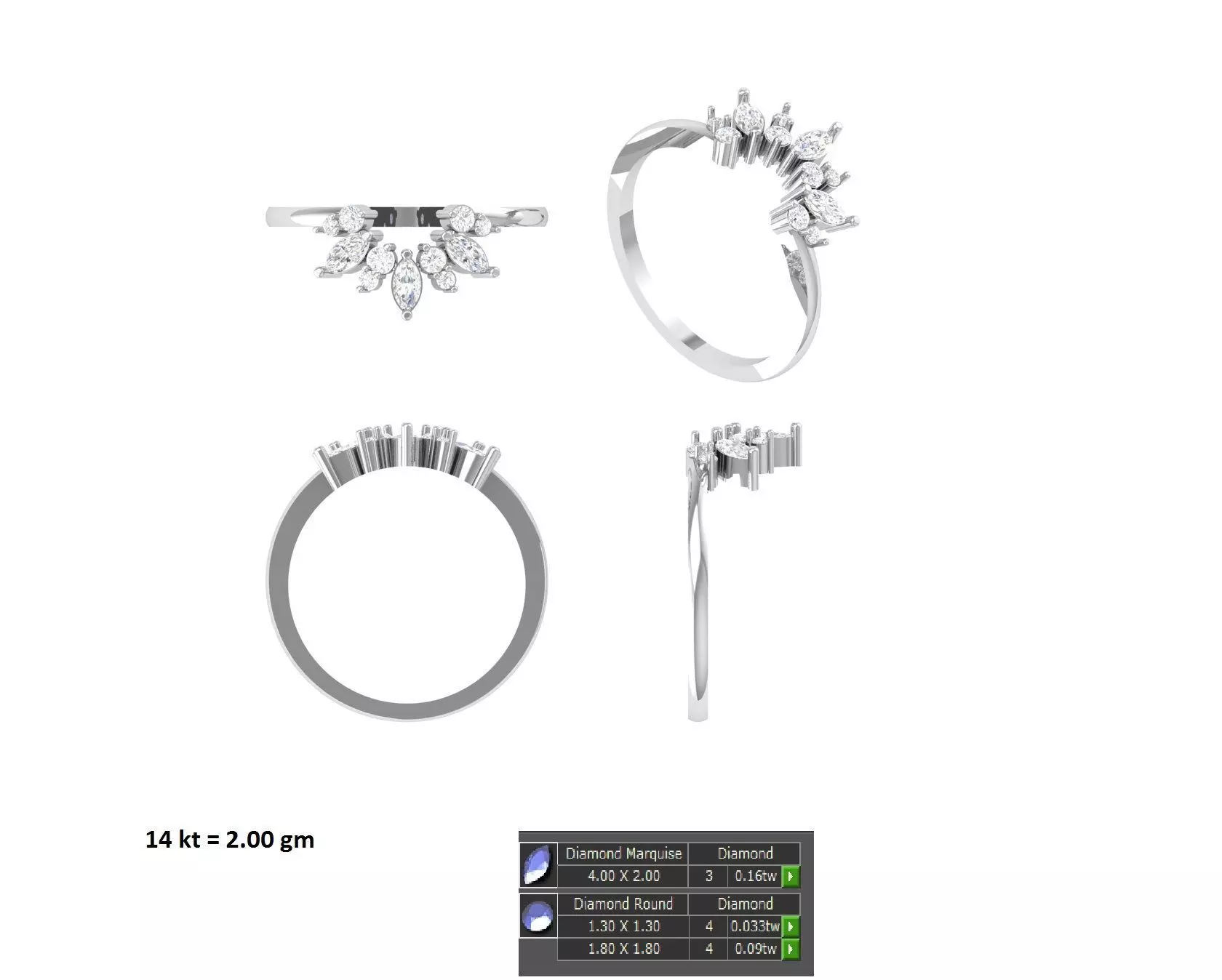 engagement ring 3D print model