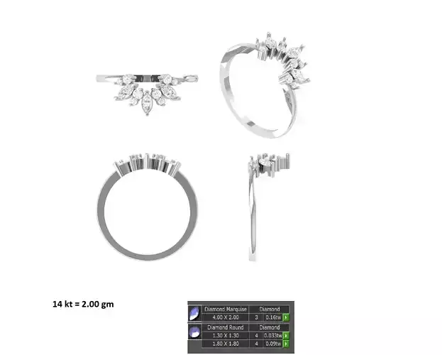 engagement ring 3D print model
