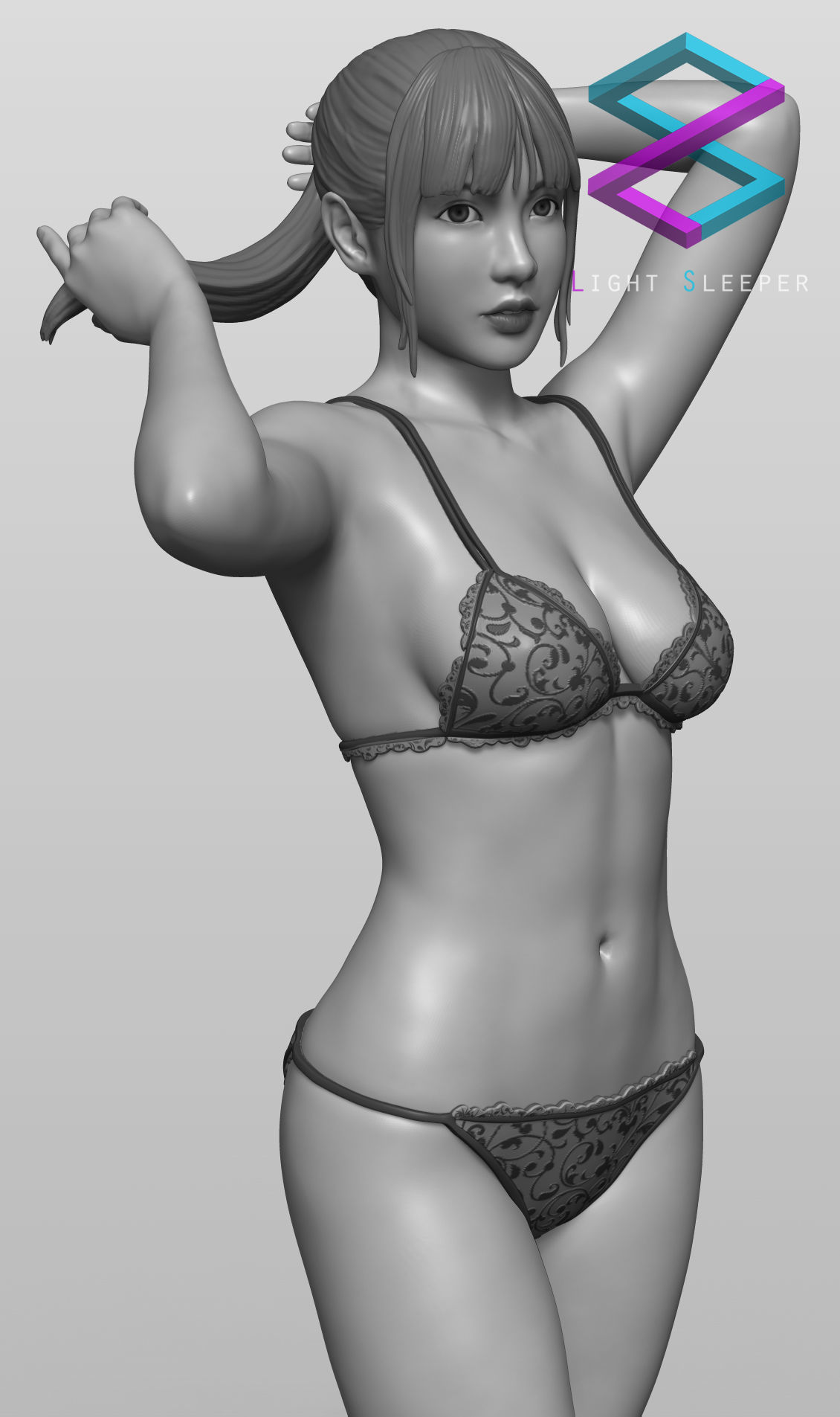 Lingerie Girl 3D print model_4