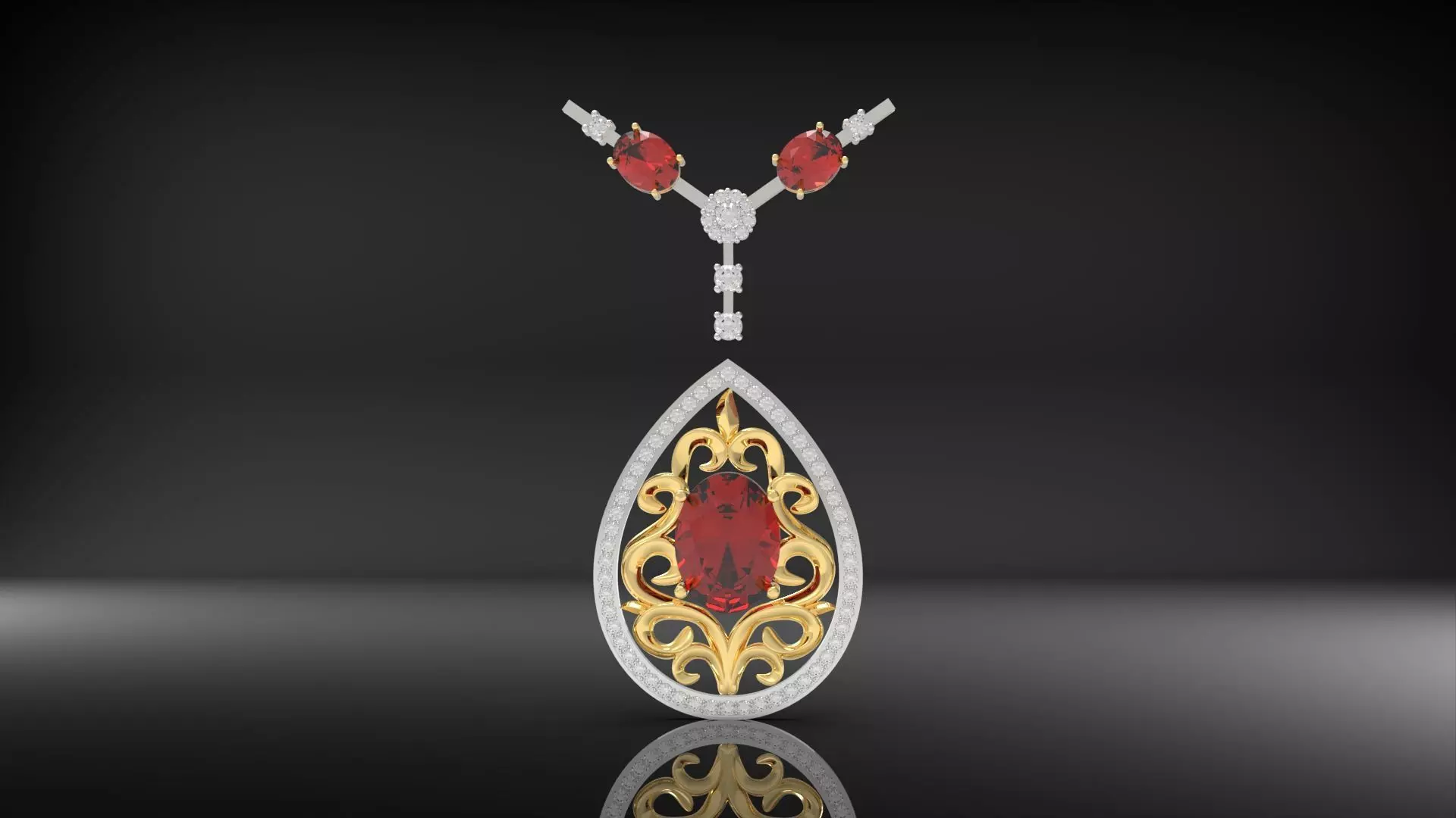 Wonderful pendant Nasiba with Ruby Free 3D print model