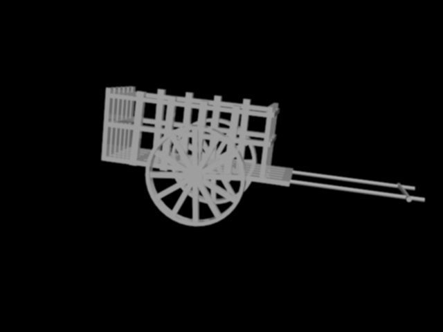 Bullock cart Free 3D model_1