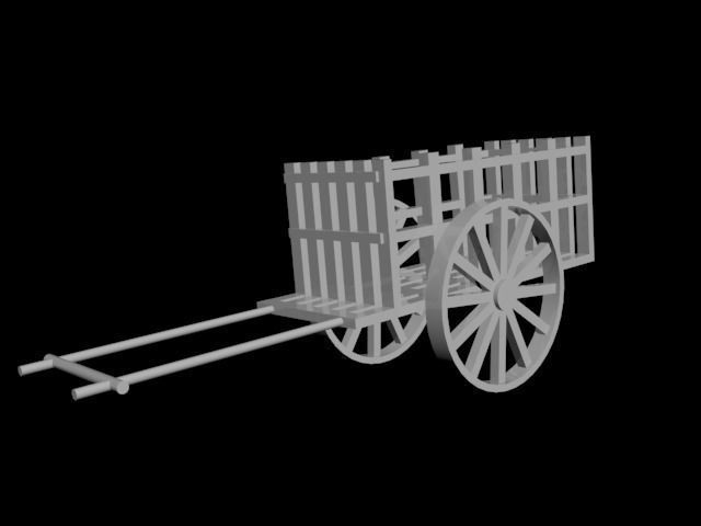 Bullock cart Free 3D model_3