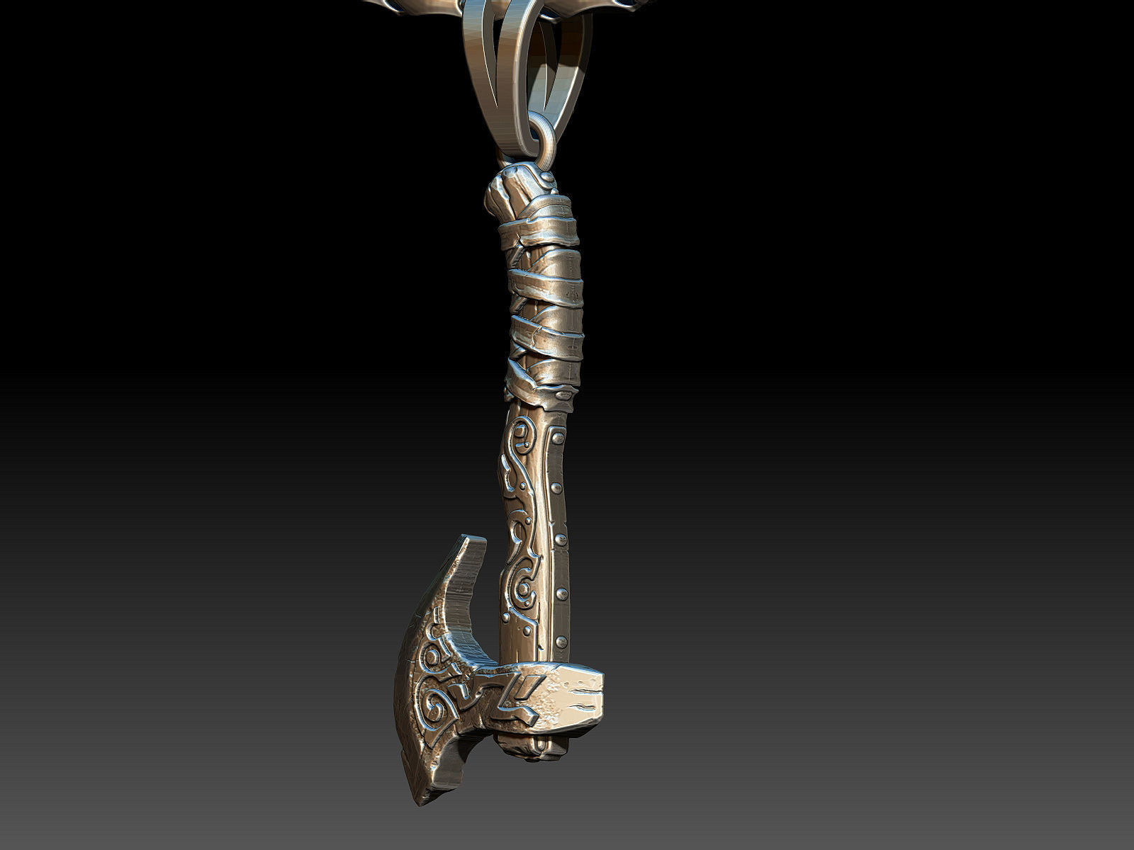 Pendant Axe Silver Gold  Print 3D print model_8
