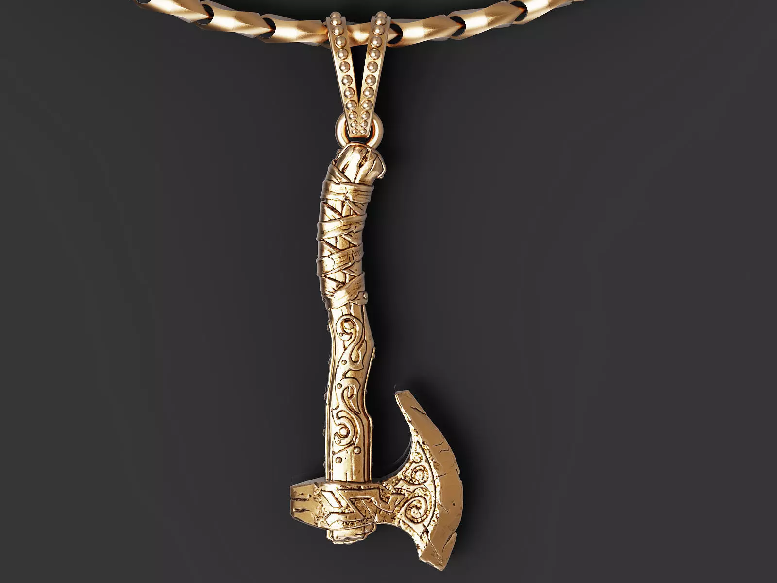 Pendant Axe Silver Gold  Print 3D print model_0