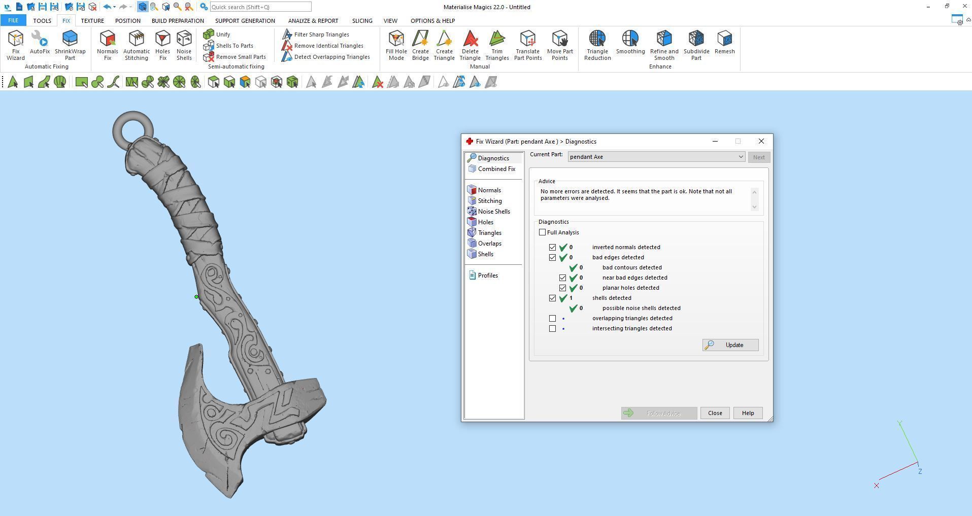 Pendant Axe Silver Gold  Print 3D print model_11