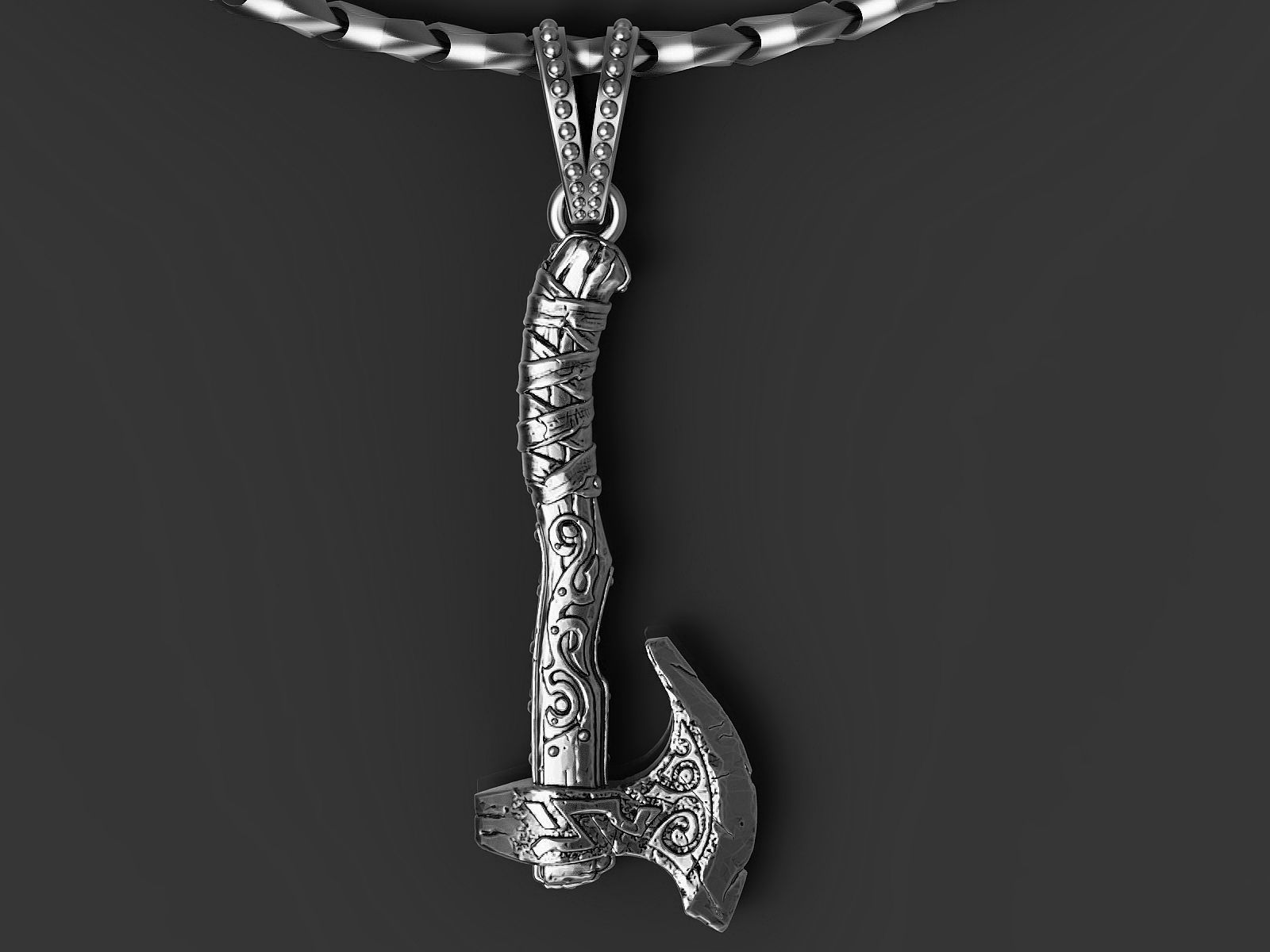 Pendant Axe Silver Gold  Print 3D print model_3