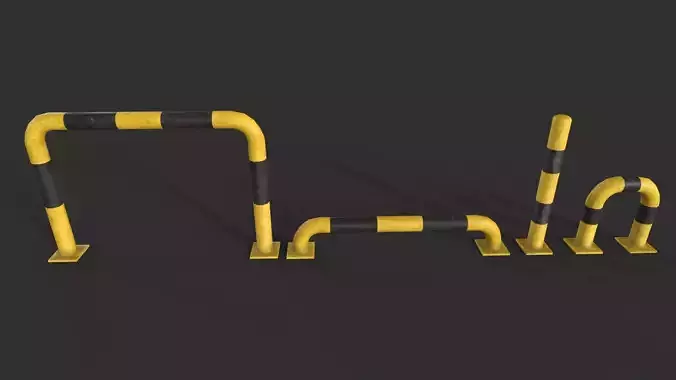 Protection Barrier parking barricade Low poly Game Ready