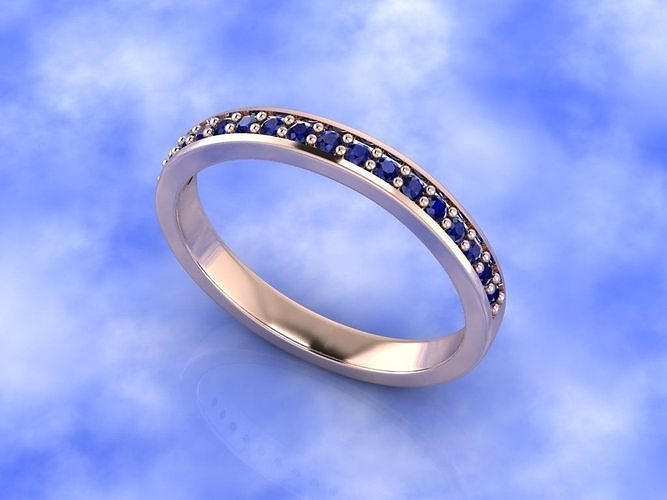 sapphire wedding ring 3D print model