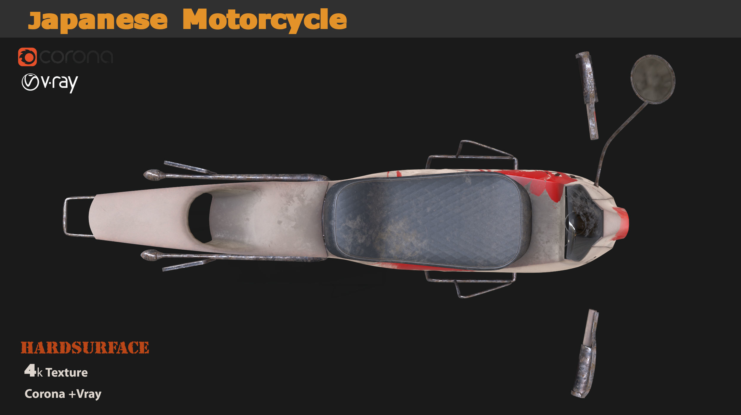 two Japanese modern Motorcycle 3D model_7
