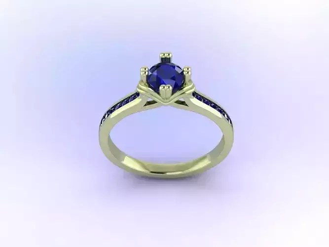 sapphire wedding ring 3D print model