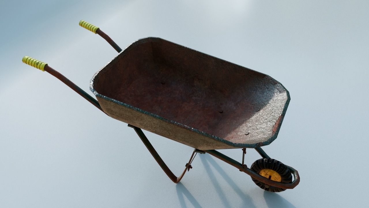 WheelBarrow Low-poly 3D model_4