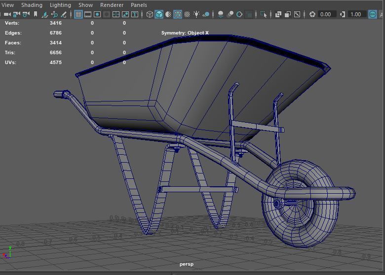 WheelBarrow Low-poly 3D model_6