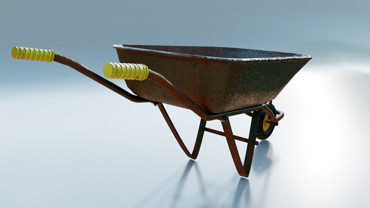 WheelBarrow Low-poly 3D model_3
