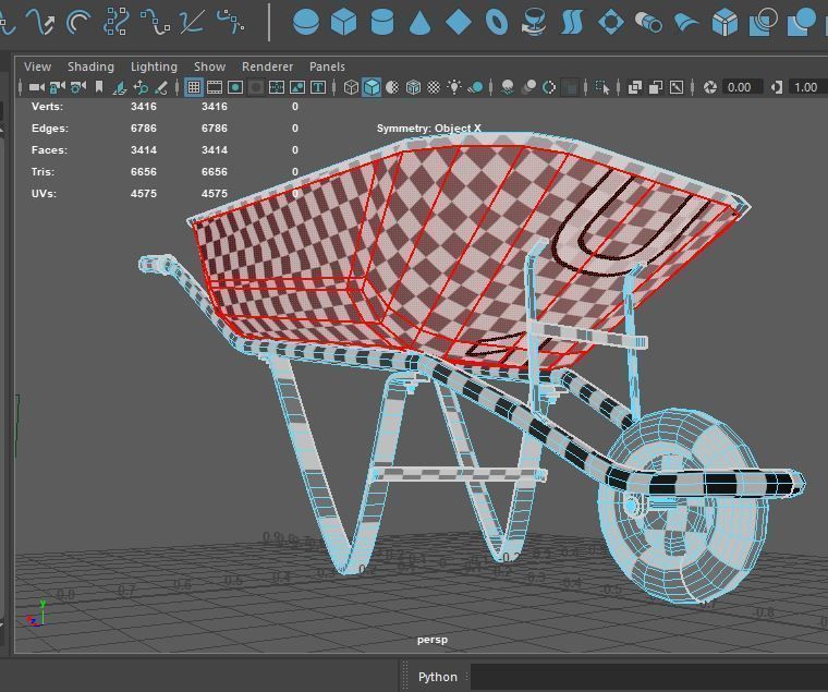 WheelBarrow Low-poly 3D model_9
