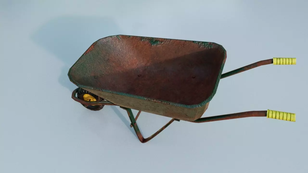 WheelBarrow Low-poly 3D model_0