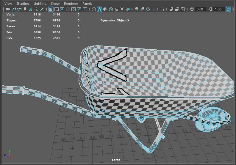 WheelBarrow Low-poly 3D model_8