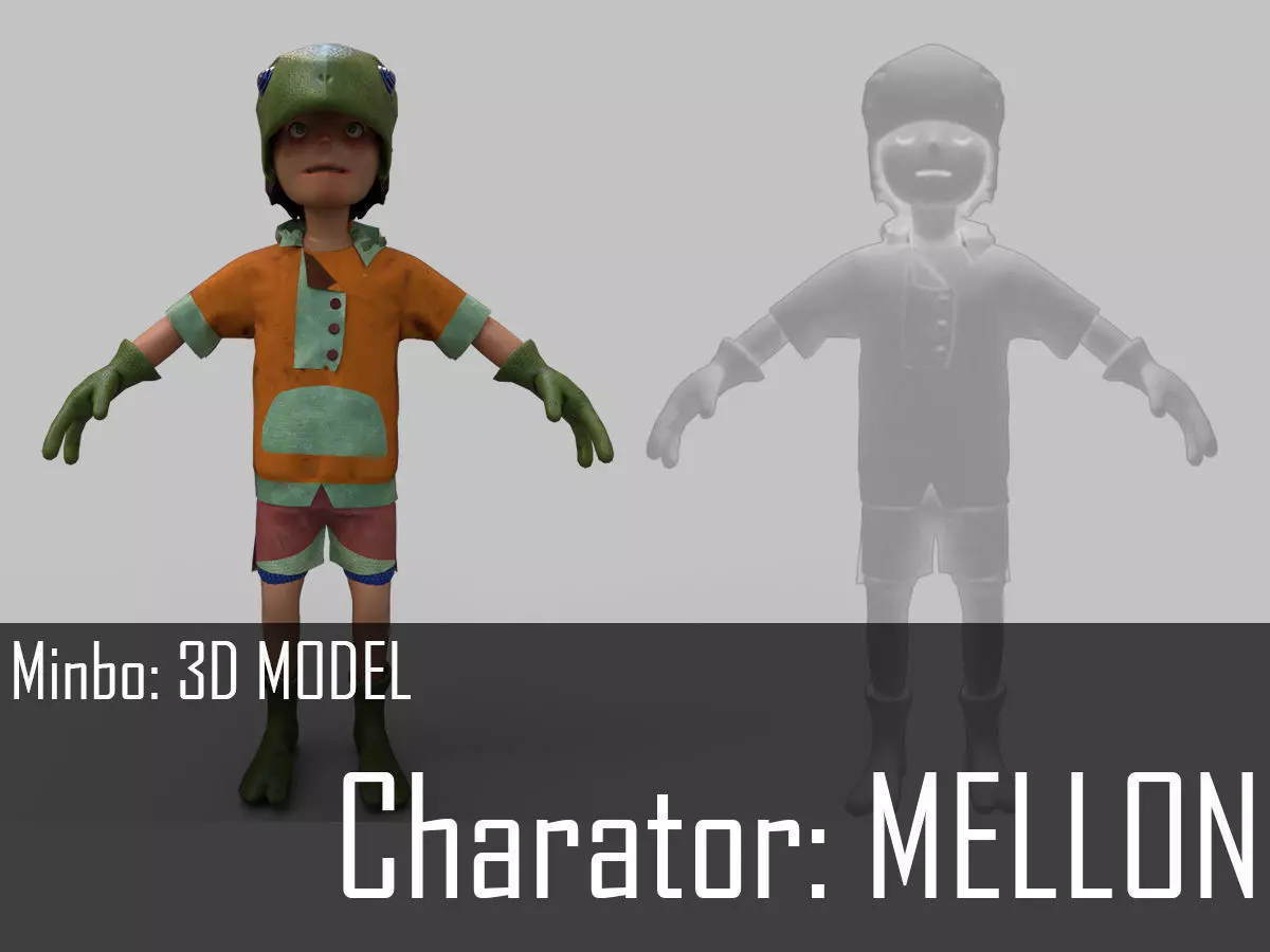 Charactor Model 3D model Minbo Charactor MELLON VR / AR / low-poly | CGTrader