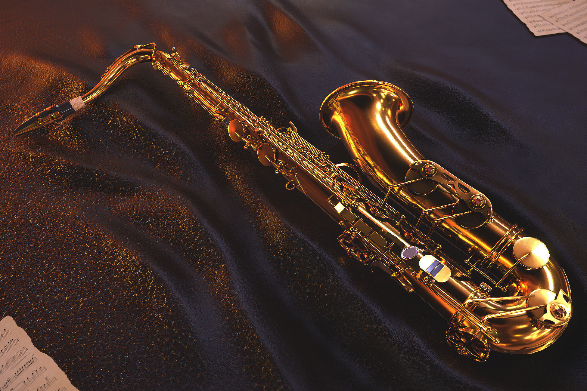 Saxophone Collection Low-poly 3D model_3