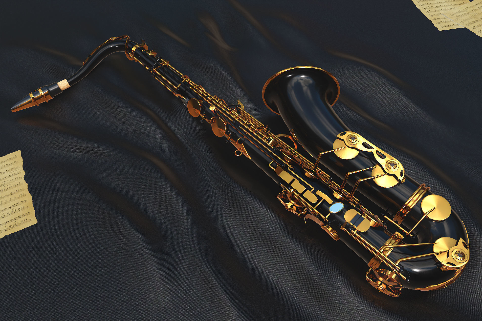 Saxophone Collection Low-poly 3D model_5