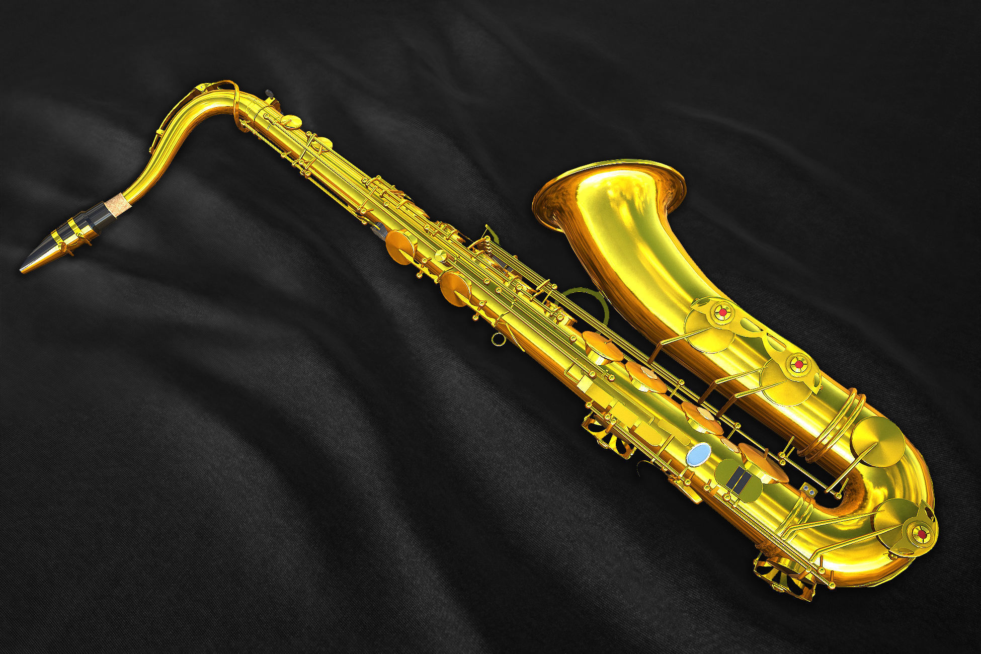 Saxophone Collection Low-poly 3D model_4
