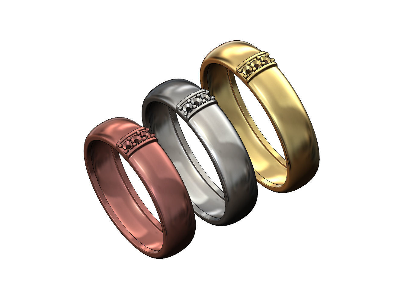 Wide diamond line ring US size 6 7 8 3D print model_3