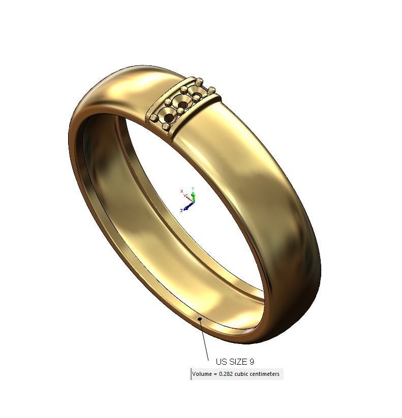 Wide diamond line ring US size 6 7 8 3D print model_10
