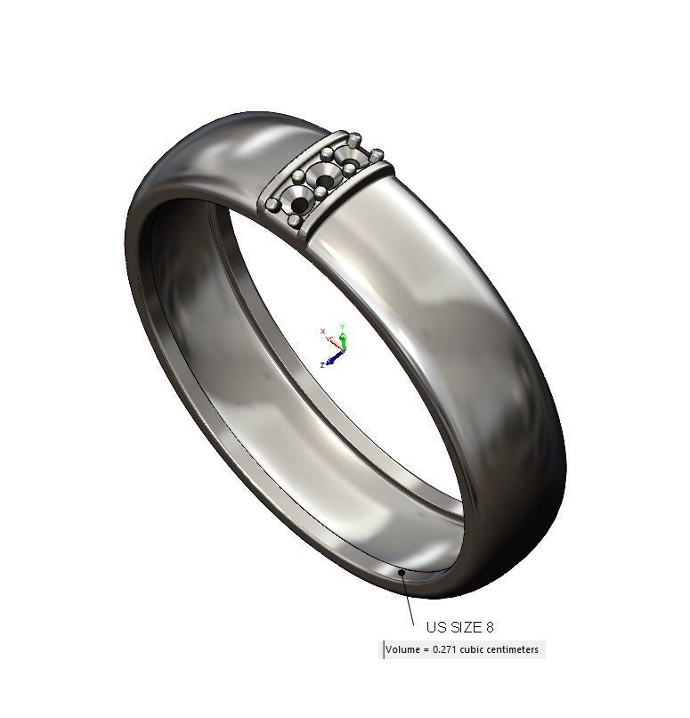 Wide diamond line ring US size 6 7 8 3D print model_11