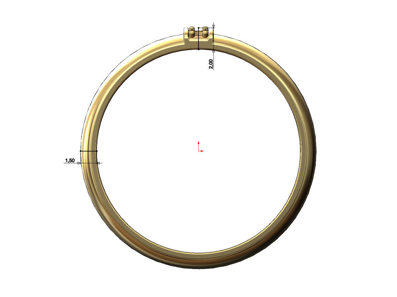 Wide diamond line ring US size 6 7 8 3D print model_7