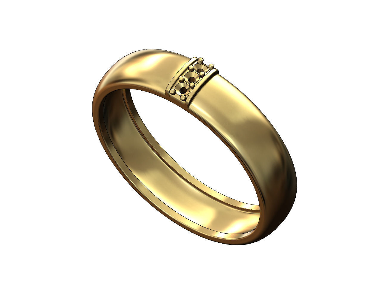 Wide diamond line ring US size 6 7 8 3D print model_4