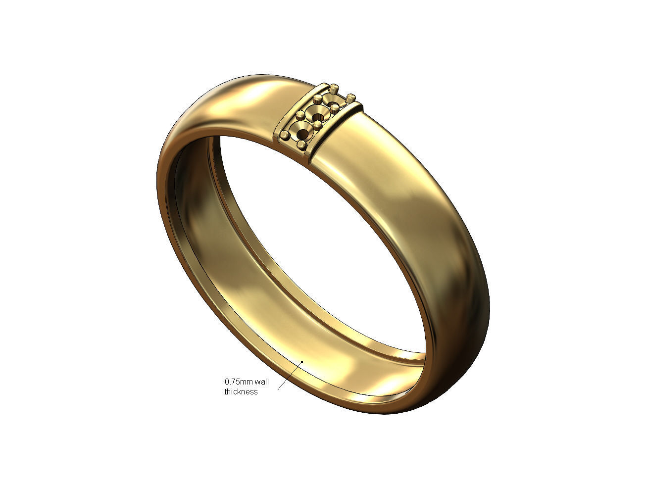 Wide diamond line ring US size 6 7 8 3D print model_6