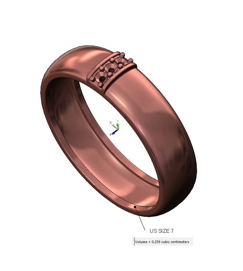 Wide diamond line ring US size 6 7 8 3D print model_12