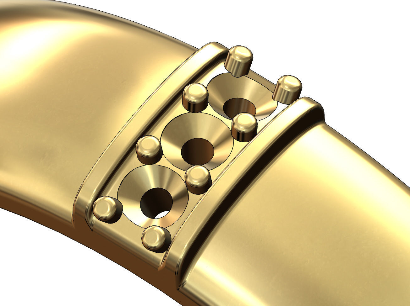 Wide diamond line ring US size 6 7 8 3D print model_5