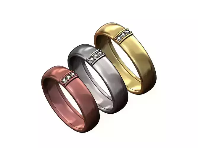 Wide diamond line ring US size 6 7 8