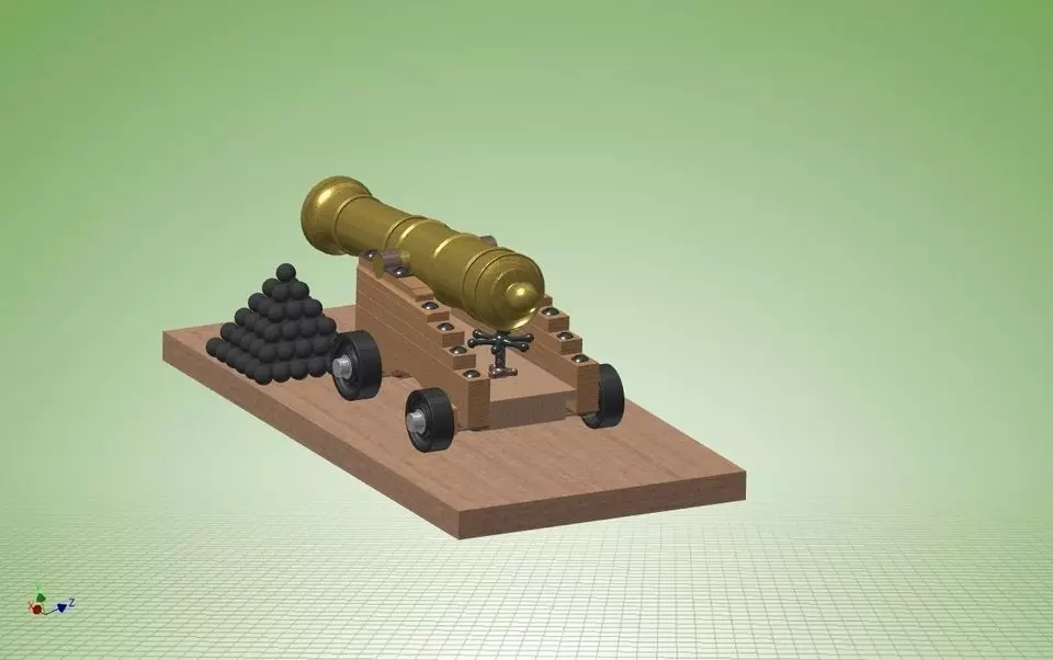 Naval Cannon Free 3D model