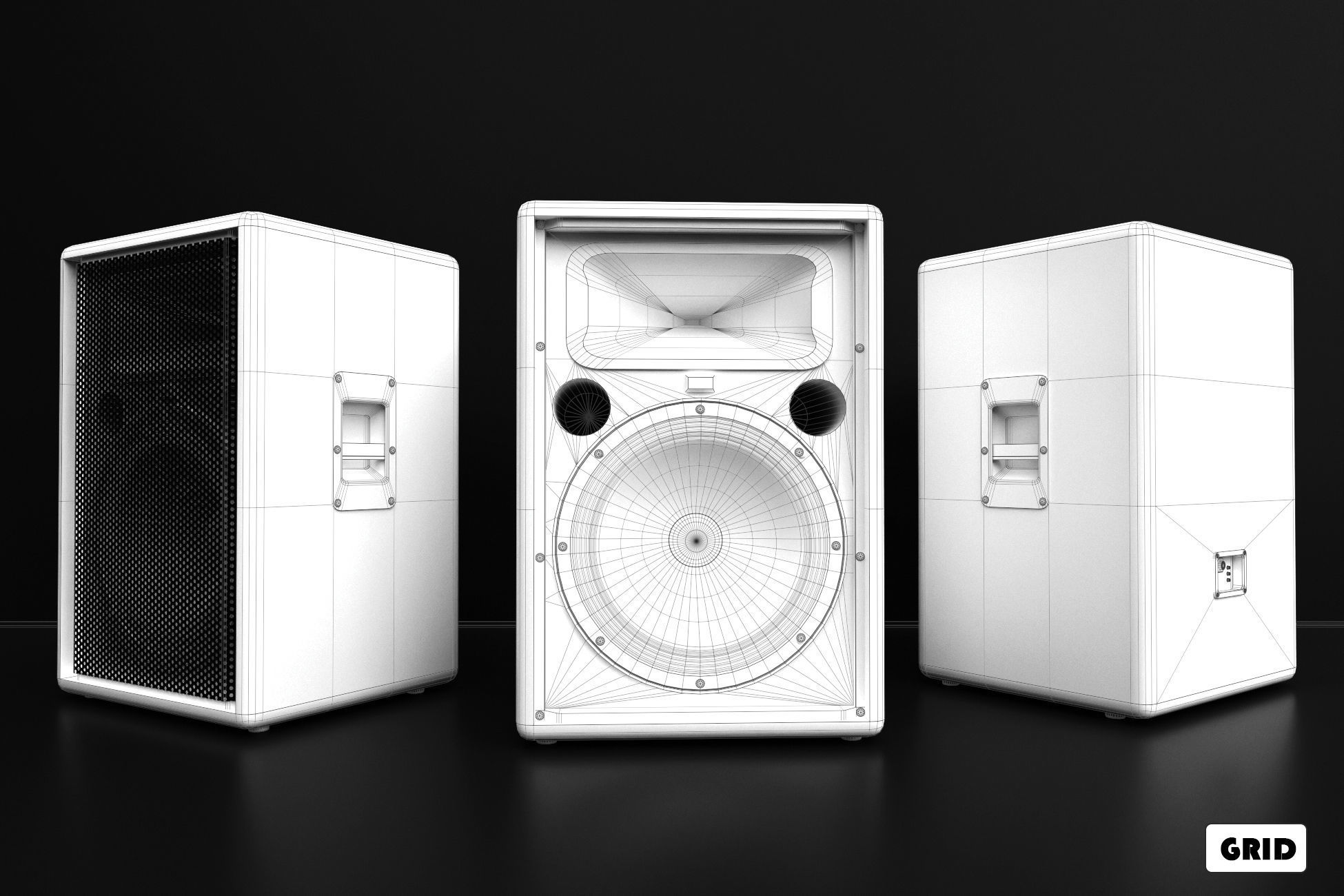 Loudspeakers Low-poly 3D model_7