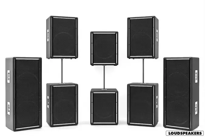 Loudspeakers Low-poly 3D model