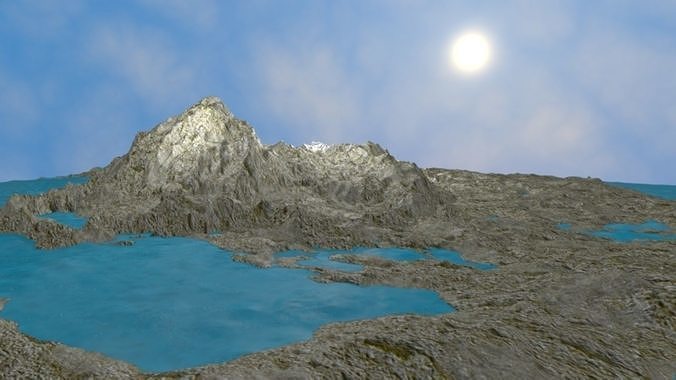 NMA Island Rock 001 Gray Preset 02 Low-poly 3D model