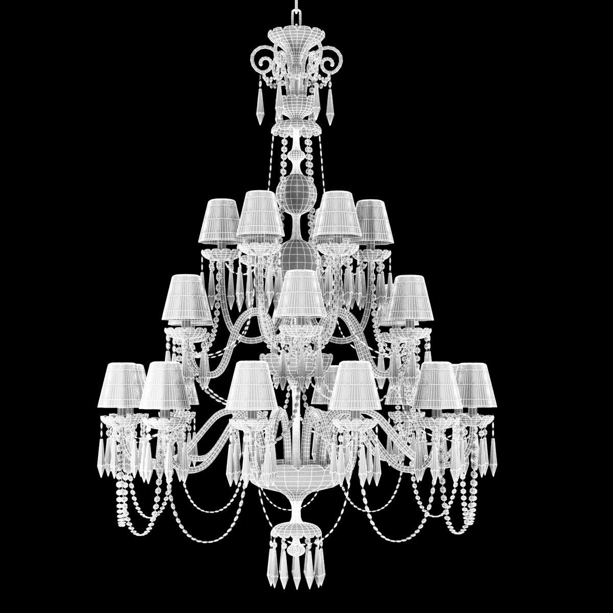 Waterford Ardmore 24-Arm Chandelier with Crystal Shades 3D model_8