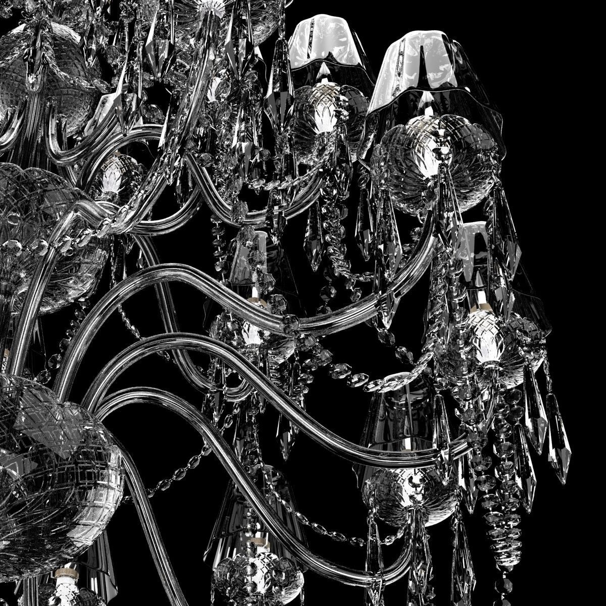 Waterford Ardmore 24-Arm Chandelier with Crystal Shades 3D model_5